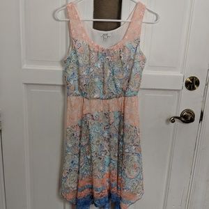 Colorful Pastel Paisley Lace Dress
